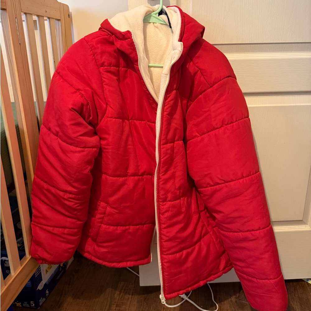 Operation Warm Red Puffer Winter Coat XXL Hooded